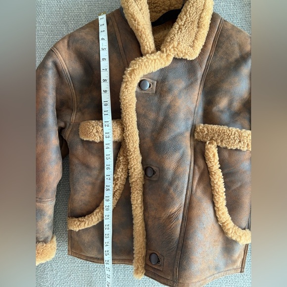 Sandro Paris Shearling Leather Coat – Size 40 - Picture 11 of 16